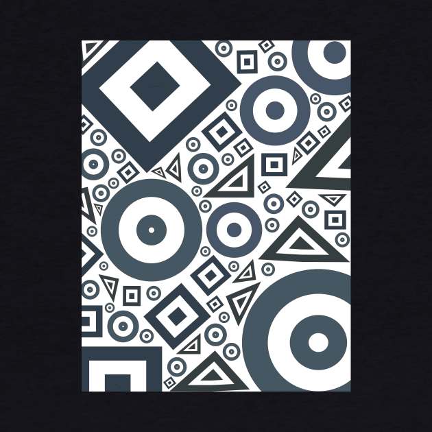 Triangles Rectangles Squares & Circles-Black & White edition by Art by Awais Khan